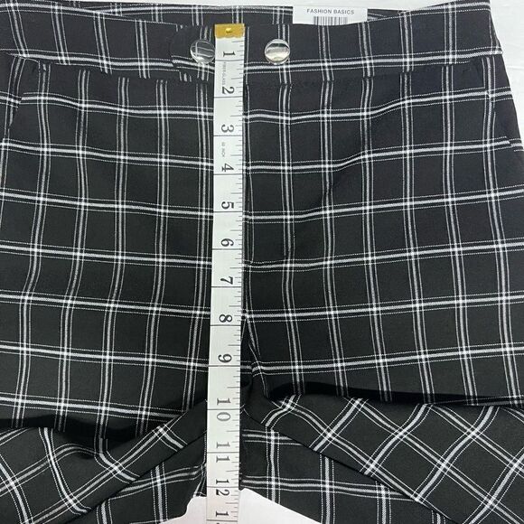 INC International Concepts Pants Black White Plaid Mid Rise Straight Leg Size 4 - Picture 4 of 13